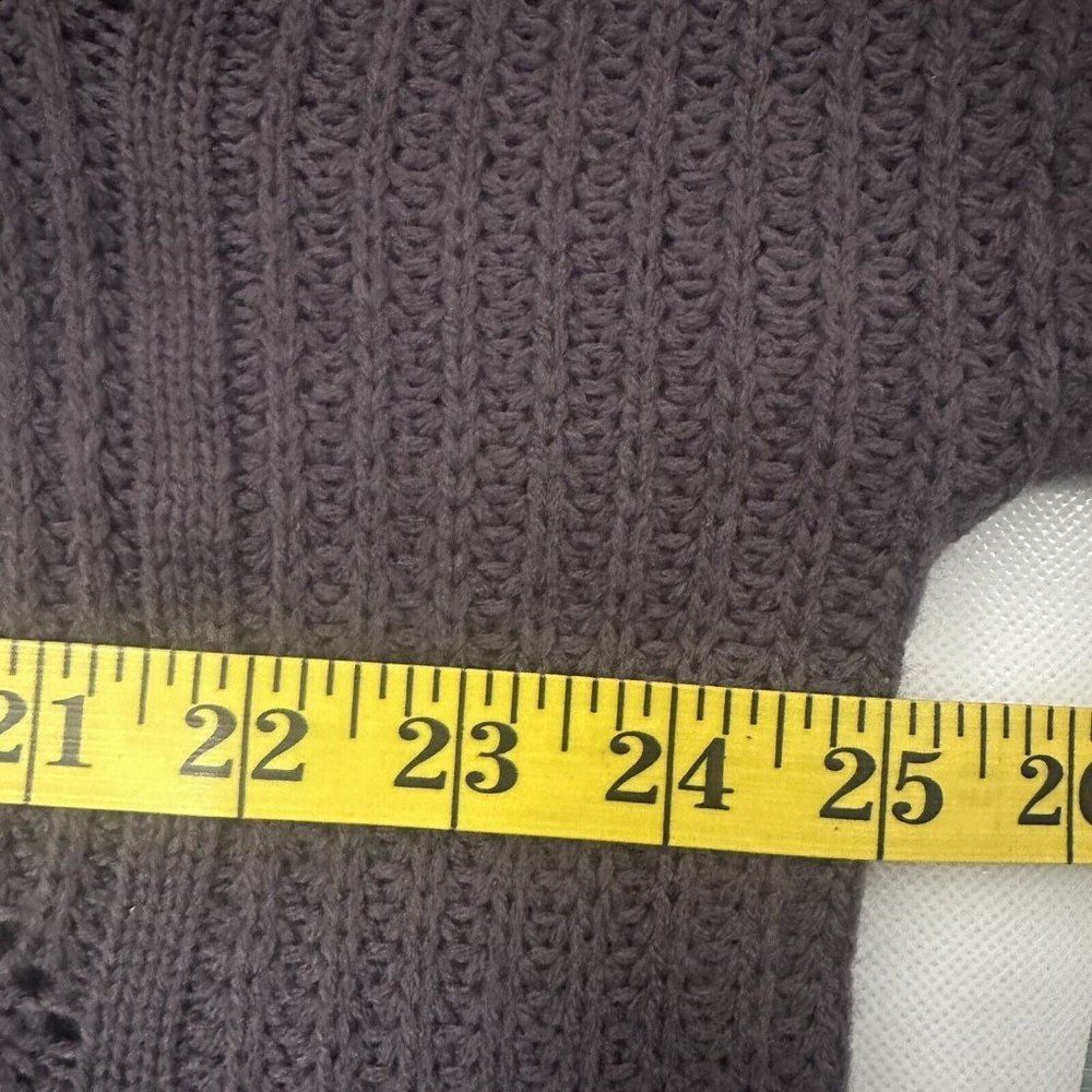 Terra & Sky Womens Sweater Purple Gray V Neck Swirl Knit Classy Fall Color 2X - Picture 6 of 7